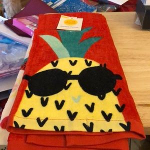 Pineapple Cotton Kitchen Towels Set Of Two